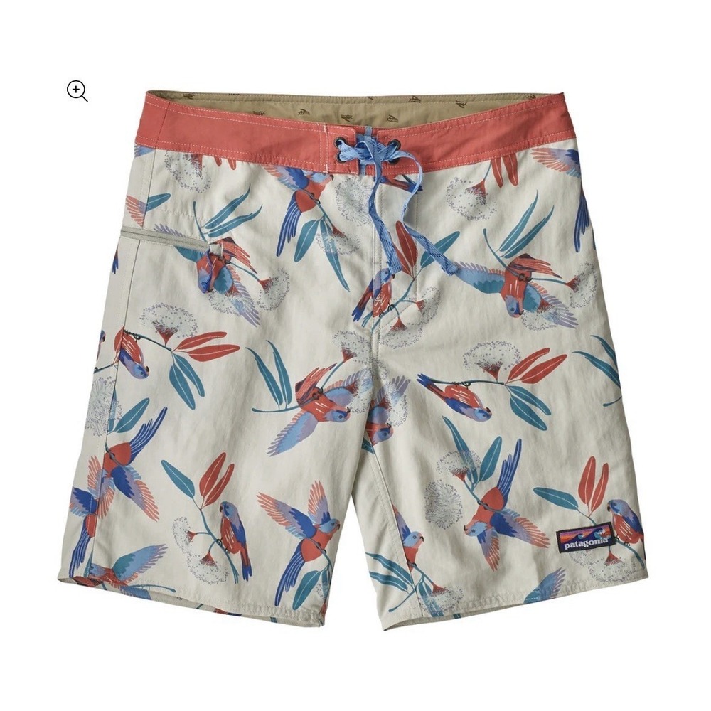 New Mens Patagonia Wavefarer Boardshort in Parrots Dyno White 38 by 19